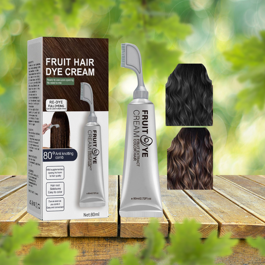 Crema para el cabello con peine para cubrir canas negro